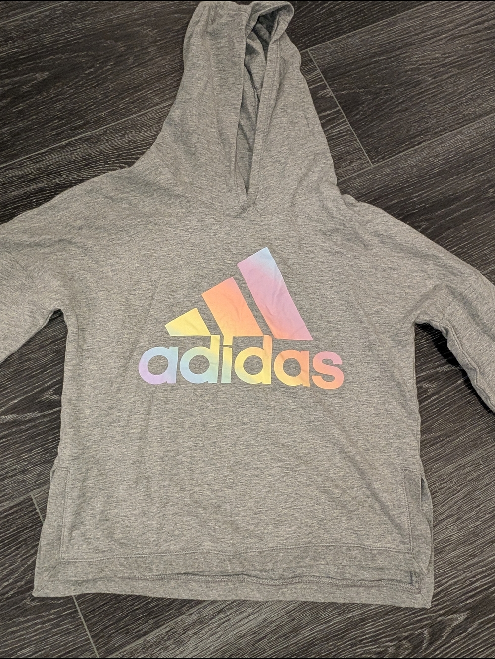 Adidas Light Gray Women's Hooded Pullover Sweatshirt